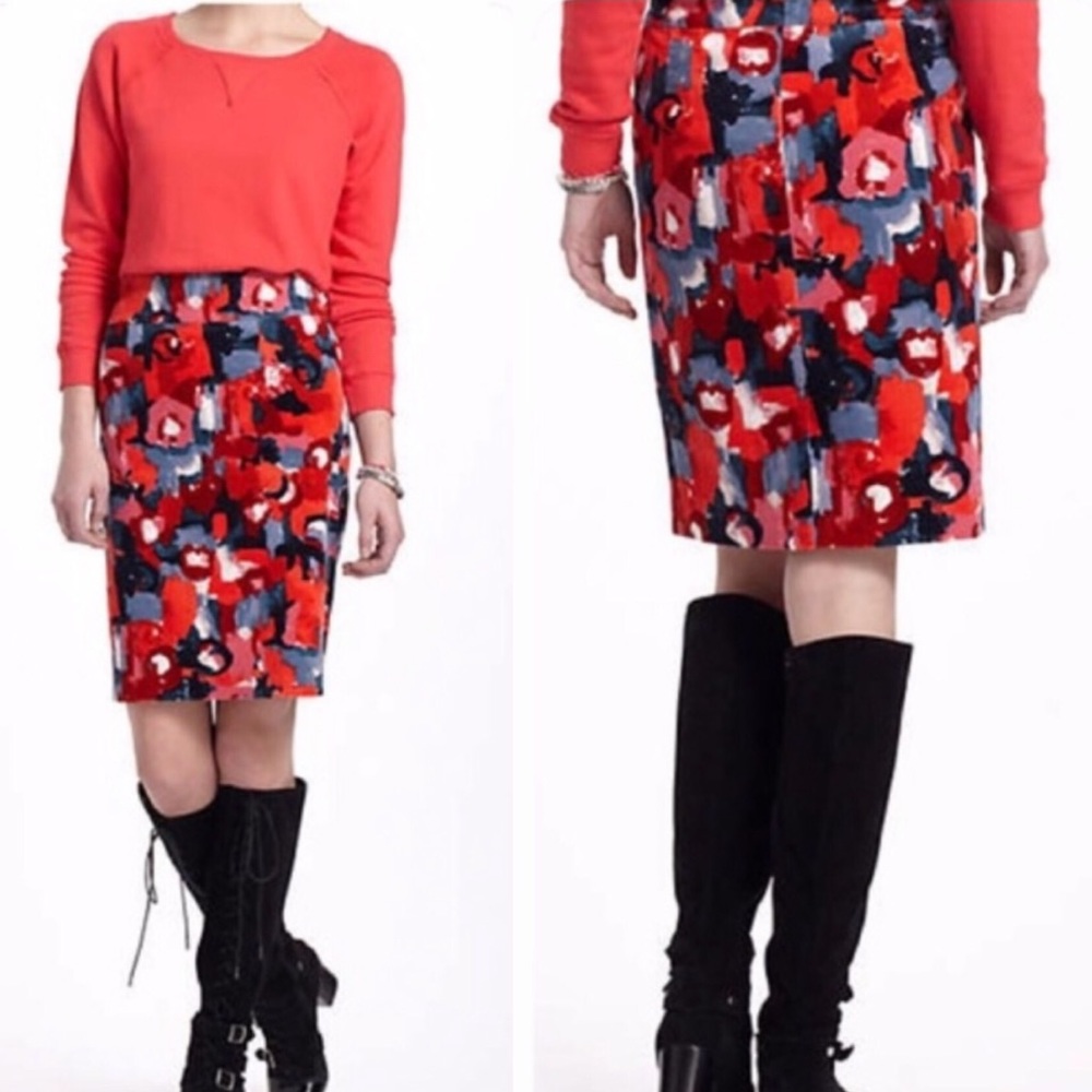 Anthropologie Vanessa Virginia Painterly Skirt